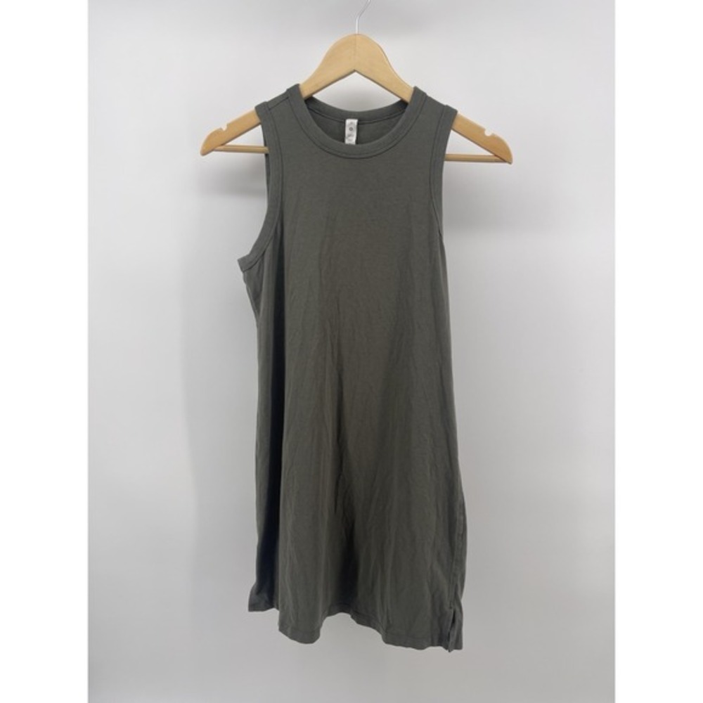 Lululemon Silver Blue Classic Fit‎ Cotton Blend Womens Sleeveless Dress Sz 2